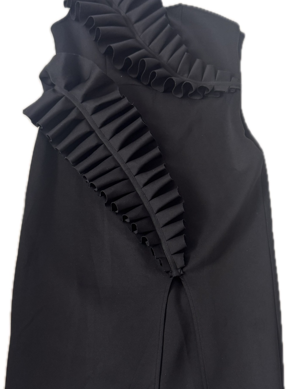 Unbranded Size M Black High-Drama Ruffle One-Shoulder Cocktail Dress